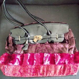 Jeanne Lottie Velvet Travel Hand Bag Top Handle Tote